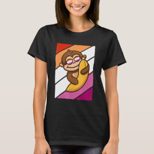 Camiseta Mono con banana Orgullo Bandera Lesbiana LGBTQ Org