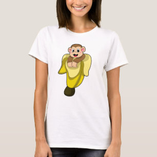 Camiseta Mono con cáscara de plátano