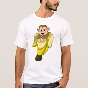 Camiseta Mono con cáscara de plátano
