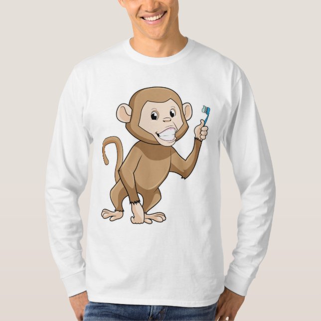 Camiseta Mono con cepillo de dientes (Anverso)