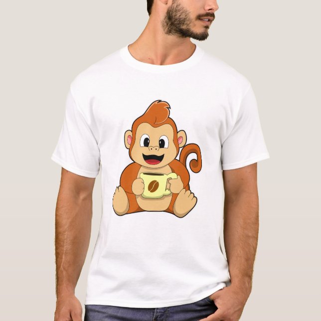 Camiseta Mono con copa de café (Anverso)