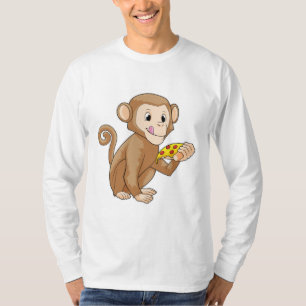 Camiseta Mono con pedazo de pizza