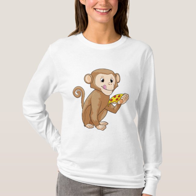Camiseta Mono con pedazo de pizza (Anverso)