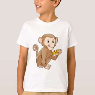 Camiseta Mono con pedazo de pizza