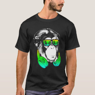 Camiseta Mono Cooler Monkey DJ Auriculares Idea Fiesta Mus