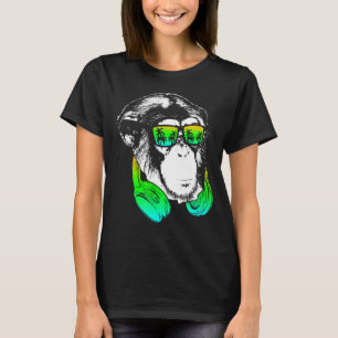 Camiseta Mono Cooler Monkey DJ Auriculares Idea Fiesta Mus
