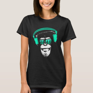 Camiseta Mono Cooler Monkey DJ Auriculares Idea Fiesta Mus