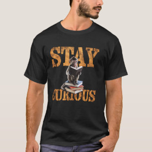 Camiseta Mono curioso leyendo amante del libro bibliotecari