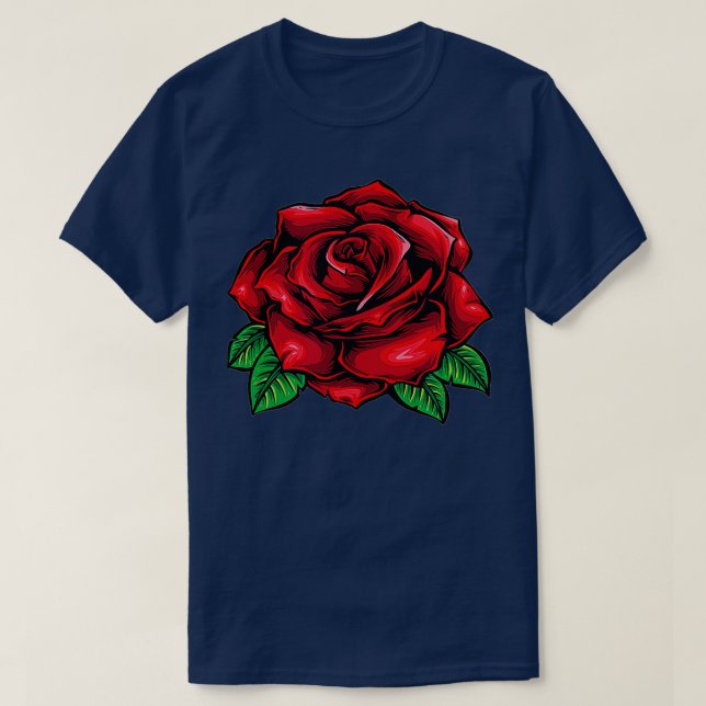 Camiseta Mono de amor romántico de flor de rosa roja (Diseño del anverso)