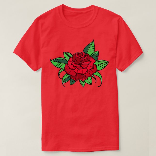 Camiseta Mono de amor romántico de flor de rosa roja (Diseño del anverso)