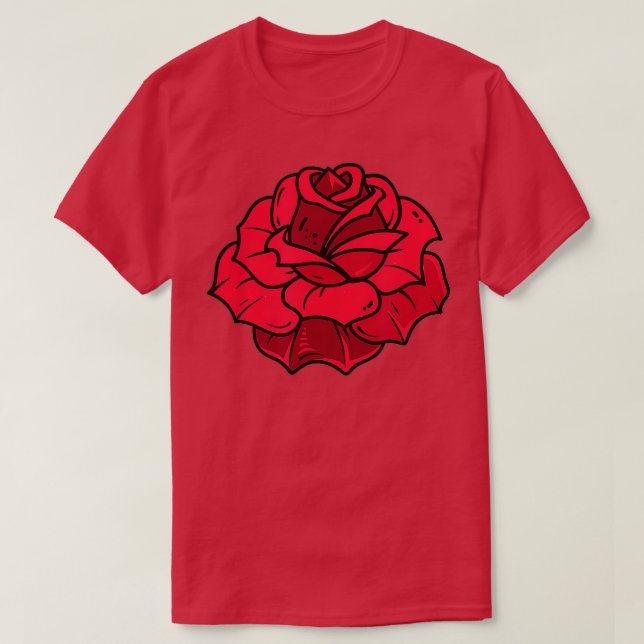 Camiseta Mono de amor romántico de flor de rosa roja (Diseño del anverso)