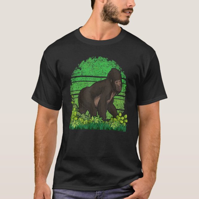 Camiseta Mono de animales silvestres Ape Retro Gori (Anverso)