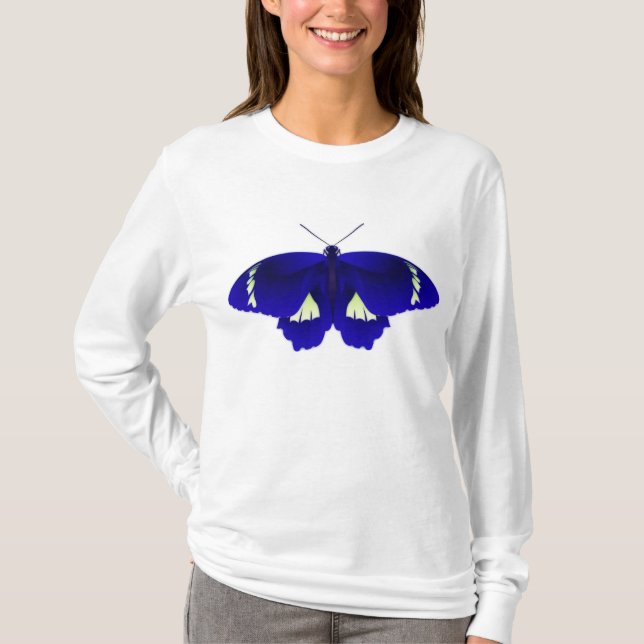 Camiseta Mono de arte de la mariposa azul (Anverso)