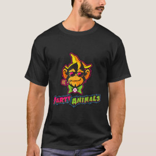 Camiseta mono de béisbol animales de fiesta