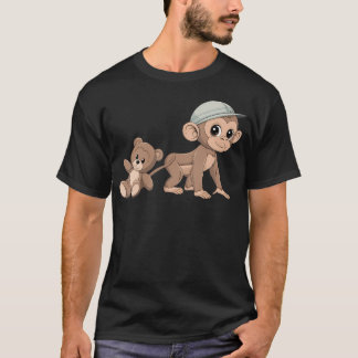 Camiseta Mono de Boxeo con Oso de Peluche Acariciando Jugue