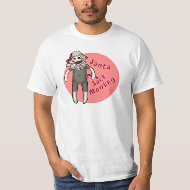 Camiseta Mono de calcetín de Santa de Navidad (Anverso)