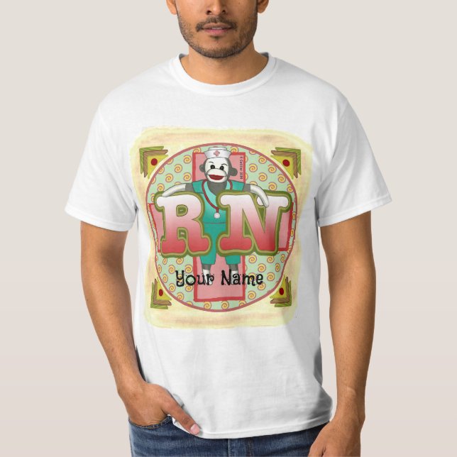 Camiseta Mono de calcetín enfermera de RN (Anverso)