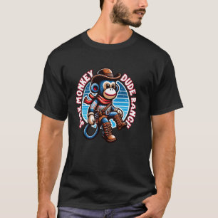 Camiseta Mono de calcetín Rancho Dude divertido mono de cal