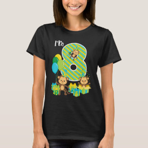 Camiseta Mono de Cumpleaños Octava Fiesta de Cumpleaños de 