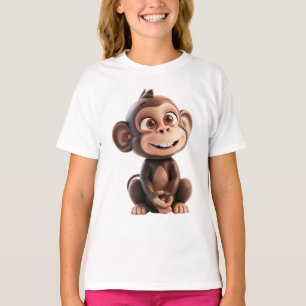 Camiseta Mono de dibujos animados 3D feliz – Mono sonriente