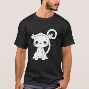 Camiseta Mono de dibujos animados lindo 