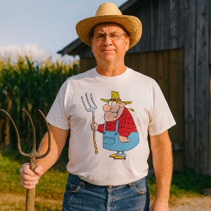Camiseta Mono de granjero divertido con horca, overoles y s