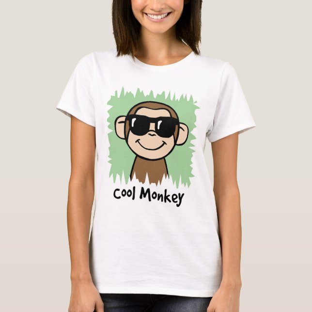 Camiseta Mono de Guay del clip art del dibujo animado con (Anverso)
