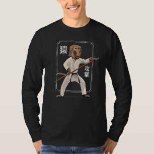 Camiseta Mono de humor marital japonés para el mono karate
