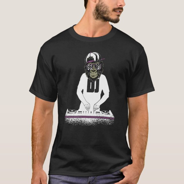 Camiseta Mono de jockey de disco DJ 1 (Anverso)