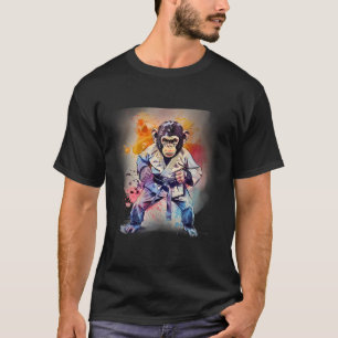 Camiseta Mono de Kung Fu Acuarela Kickboxing Mma Amante del