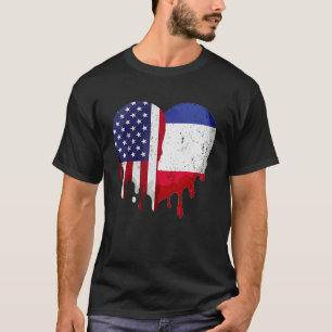 Camiseta Mono de la Herencia Francesa Americana Bandera Cor