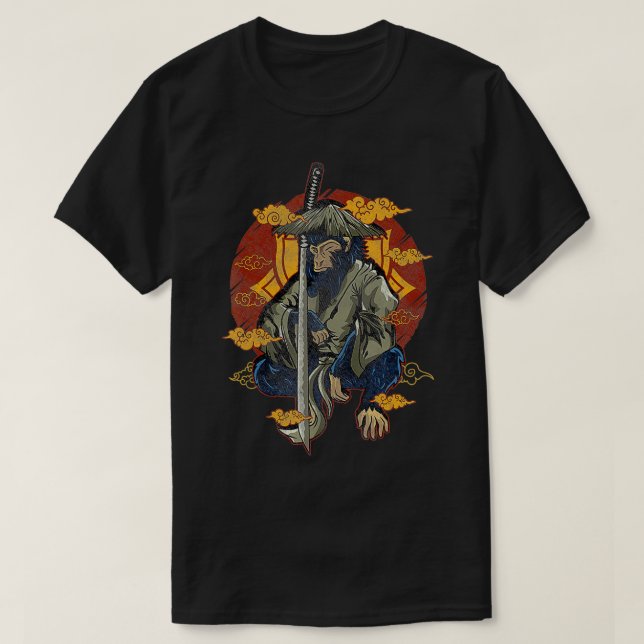 Camiseta Mono de la lucha de arte en Samurai (Diseño del anverso)