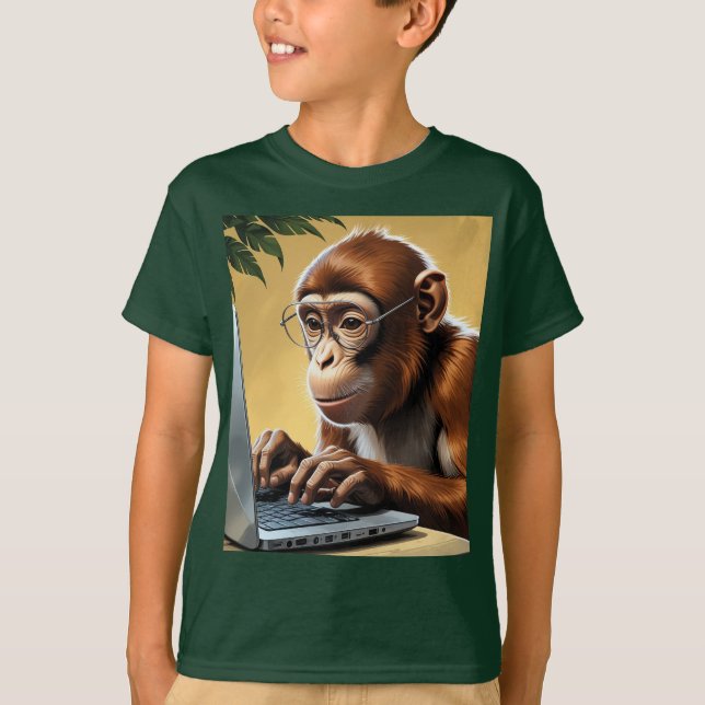 Camiseta Mono de llamada de la jungla virtual (Anverso)