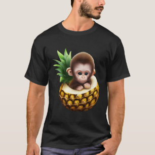 Camiseta Mono de manzana tropical