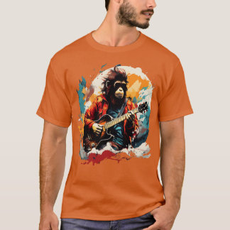 Camiseta Mono de nieve tocando guitarra