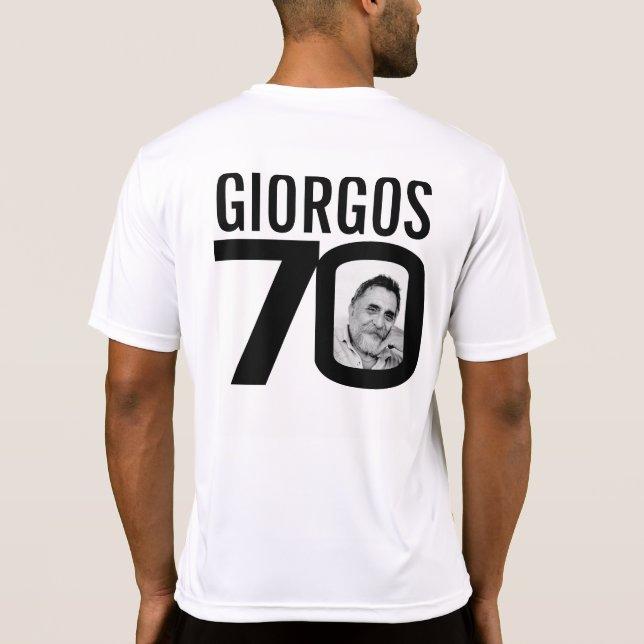 Camiseta Mono de nombre personalizado y plantilla de foto d (Reverso)