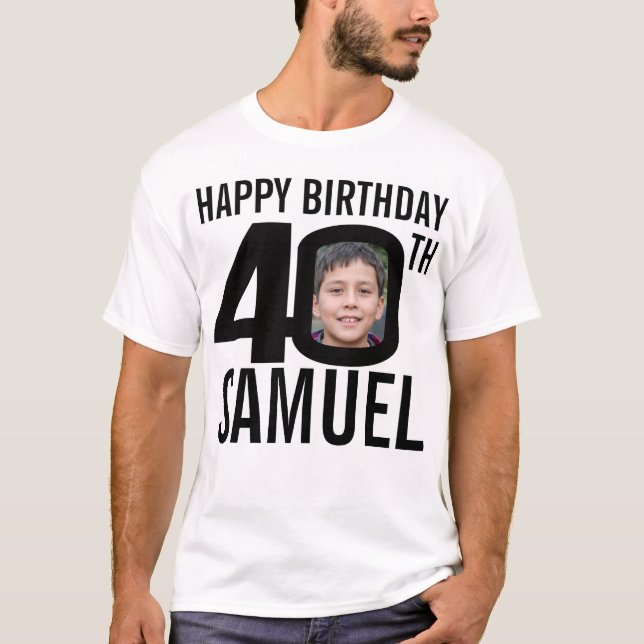 Camiseta Mono de nombre personalizado y plantilla de foto d (Anverso)