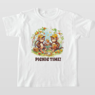 Camiseta Mono de picnic de niños lindo añada nombre