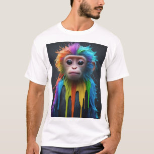 Camiseta "Mono del bebé que gotea el arcoiris: lindo y colo