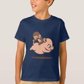 Camiseta Mono del bebé (que va al revés en un cerdo)