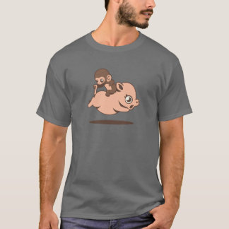 Camiseta Mono del bebé (que va al revés en un cerdo)