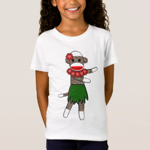 Camiseta Mono del calcetín de Hula - muñeca de los chicas