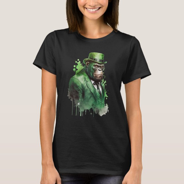Camiseta Mono del ojo de la tinta Tuxedo Leprechaun Gorra S (Anverso)
