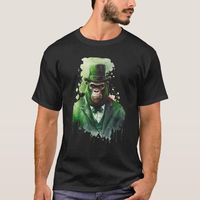 Camiseta Mono del ojo de la tinta Tuxedo Leprechaun Gorra S (Anverso)