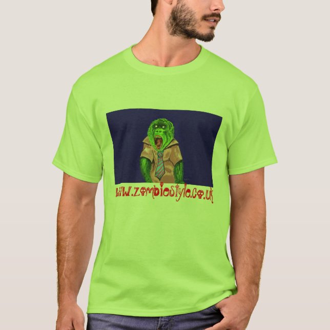 Camiseta mono del zombi, www.zombiestyle.co.uk (Anverso)