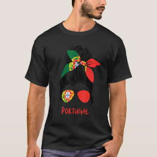 Camiseta Moño Desordenado Bandera Fútbol Portugal