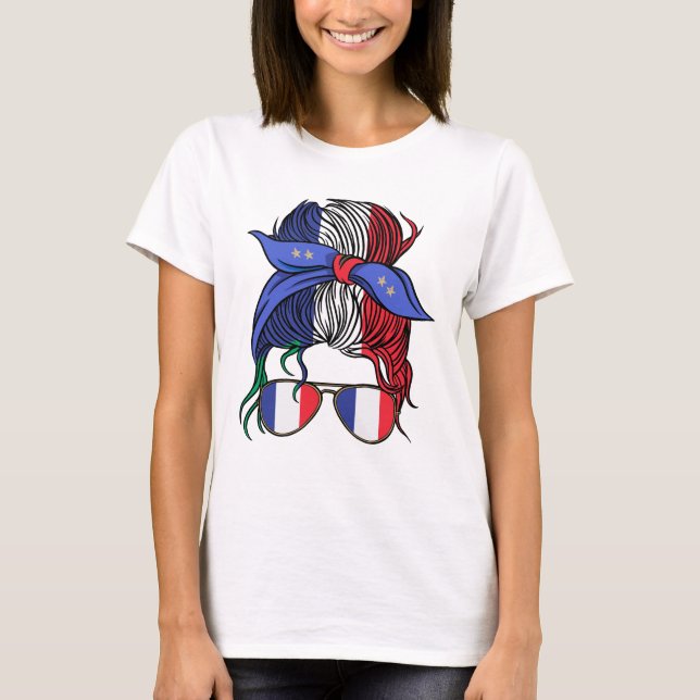 Camiseta Mono desordenado de Francia con bandera francesa (Anverso)