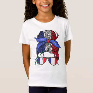 Camiseta Mono desordenado de Francia con bandera francesa
