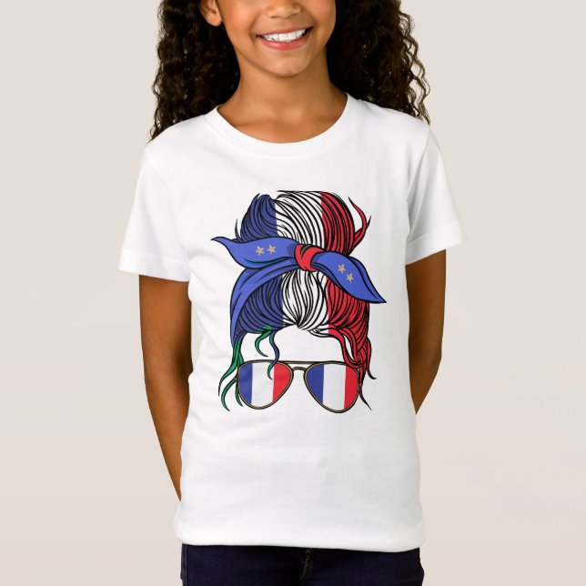 Camiseta Mono desordenado de Francia con bandera francesa (Anverso)