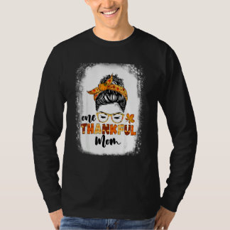 Camiseta Moño Desordenado Otoño Día de Acción de Gracias Un